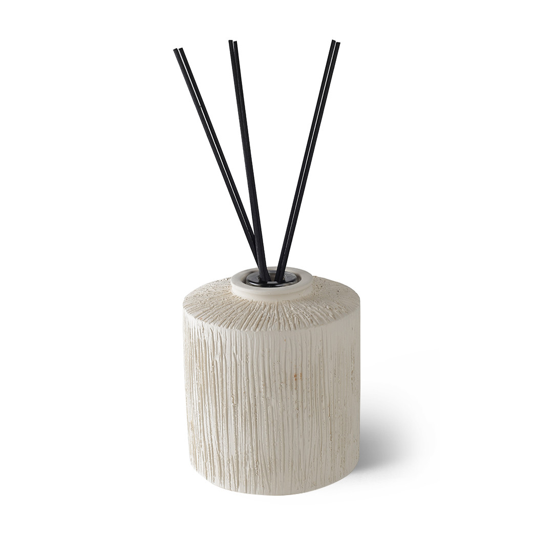 DIFFUSEUR CERAMIQUE STRIEE BLANC 500 ML - FLEUR D'ORANGER